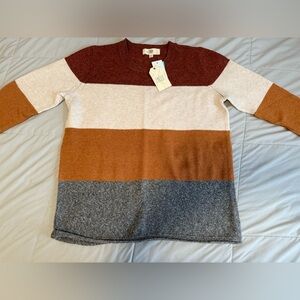 🍂✨NWT! Pinque Colorblock Crewneck Sweater - Size XL